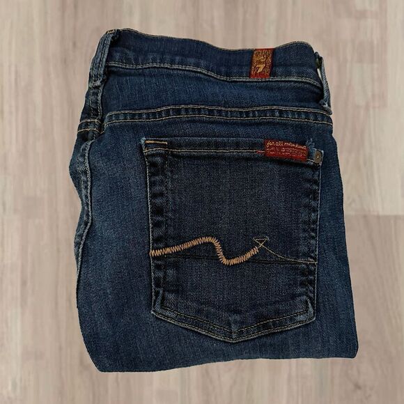 7 For All Mankind Crop Flare Jeans - Picture 1 of 6